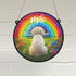 Bichon Frise Rainbow Bridge Personalised Stained Glass Effect Suncatcher